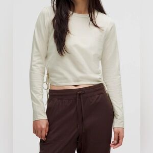 lululemon cinched cut-outs cotton long sleeve shirt